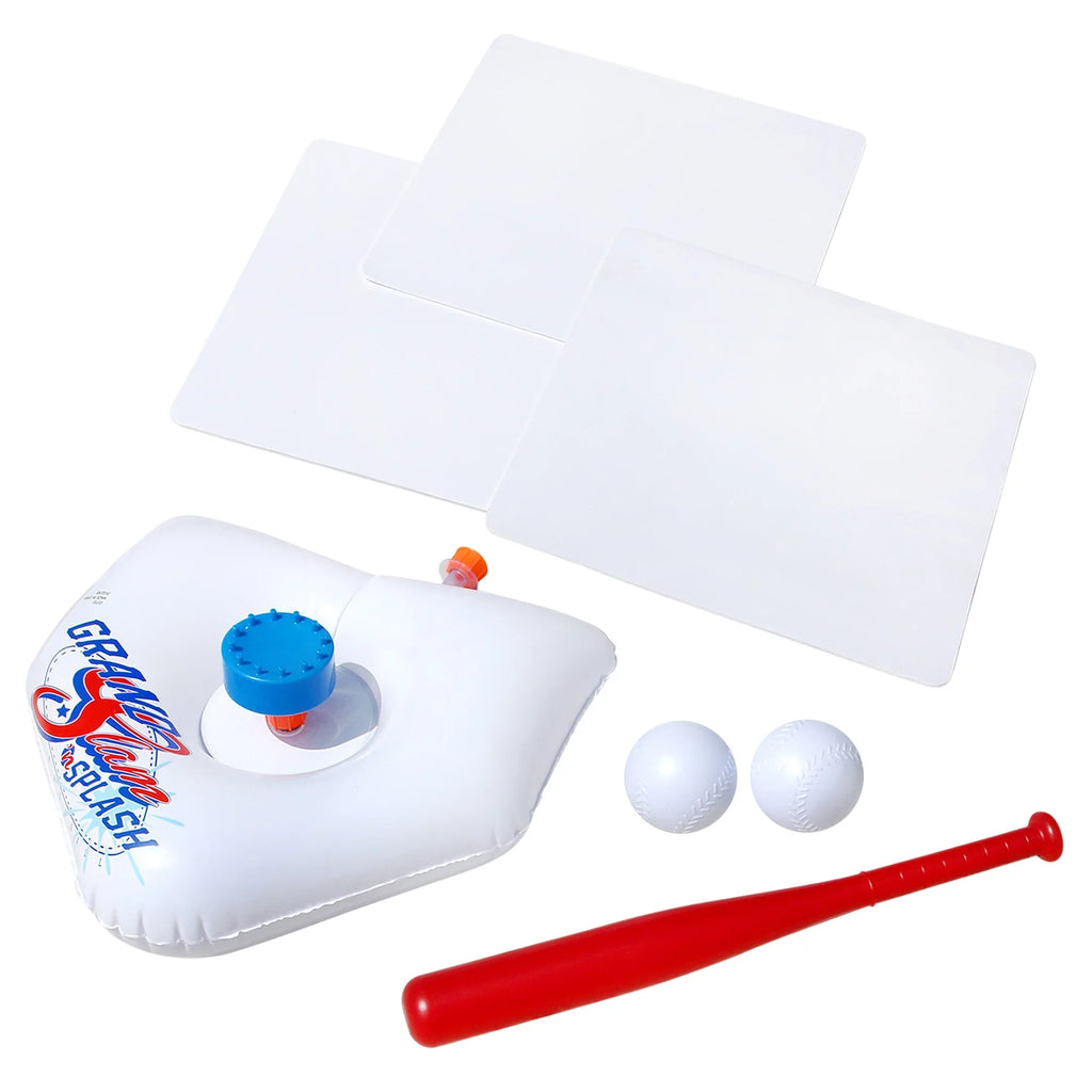 Banzai Splash & Slam Baseball - Tee & Sprinkler Sports Game - Includes Plastic Bat + 2 Plastic Balls + Home Plate & Bases; ; Backyard Batting Practice; Kids Ages 3