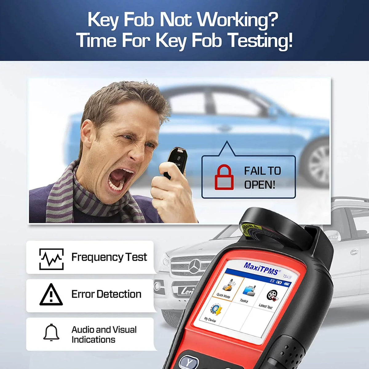 Autel TPMS Relearn Tool TS408; TPMS Reset; Sensor Activation; Program; Key Fob Testing