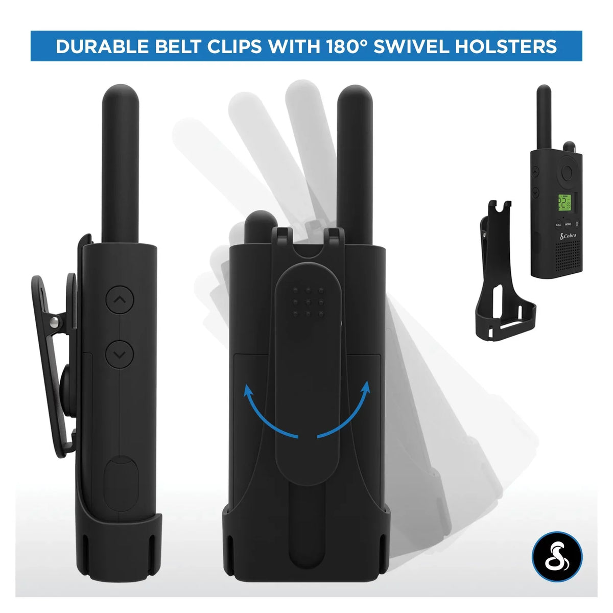 Cobra® MicroTALK CBA-PX880 Two-Way Radios; Black; Pack Of 2 Radios