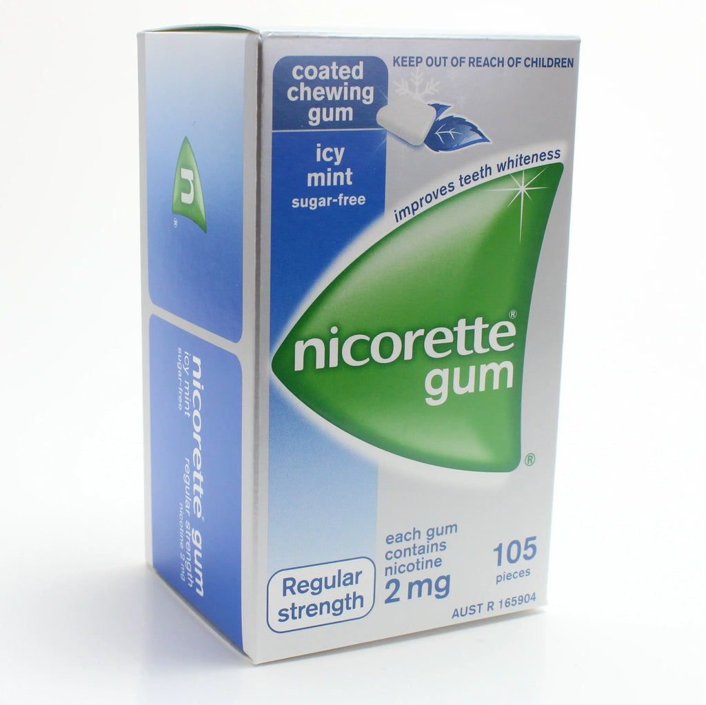4 Pack; Nicorette Gum 2mg ICY MINT (Total 420) Quit Smoking Aid