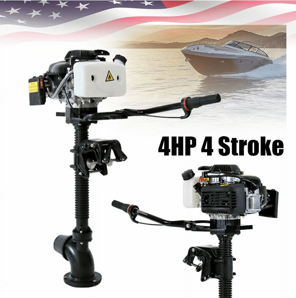 CNCEST 4 Horsepower Jet Pump Outboard Motor 4HP 4-Stroke Jet Pump Outboard Motor Boat Engine Air-Cooled CDI Tiller Control