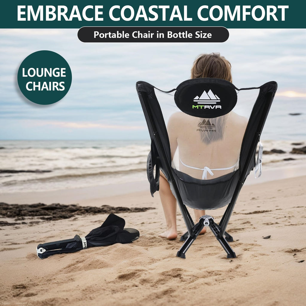 MTRVR High Back Folding Camping Chairs; Plus Size Camp Chairs for Adults; Portable Chair Foldable Lounge Chair Compact for Outdoor Sports; Travel; Beach; Picnic; Lawn; Heavy-Duty; Oversize;Supports 60