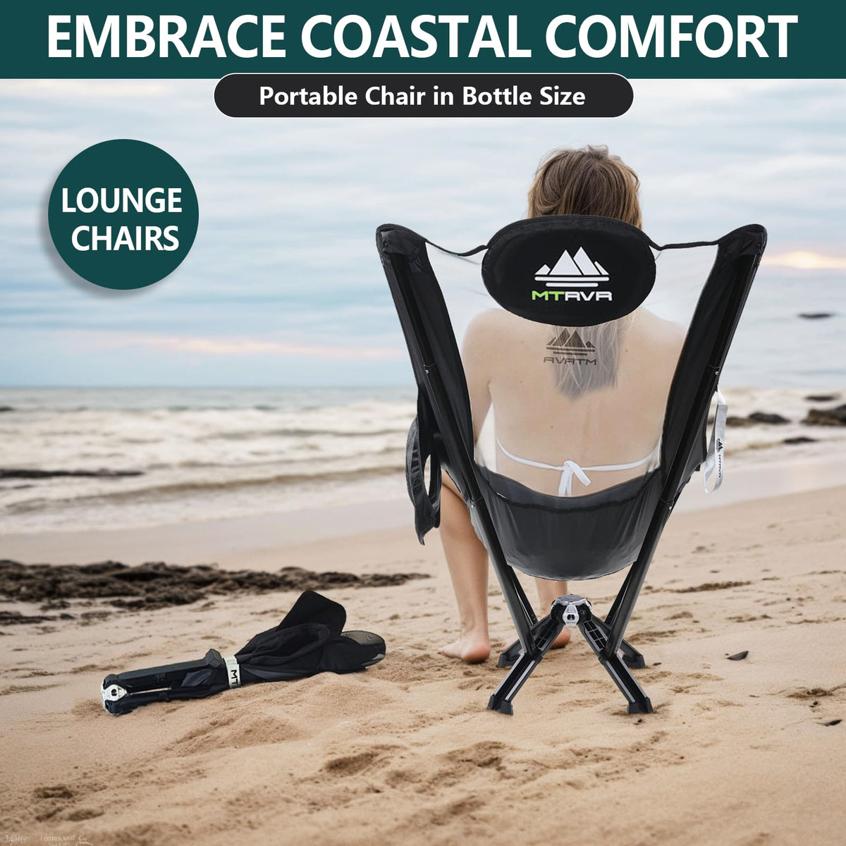 MTRVR High Back Folding Camping Chairs; Plus Size Camp Chairs for Adults; Portable Chair Foldable Lounge Chair Compact for Outdoor Sports; Travel; Beach; Picnic; Lawn; Heavy-Duty; Oversize;Supports 60