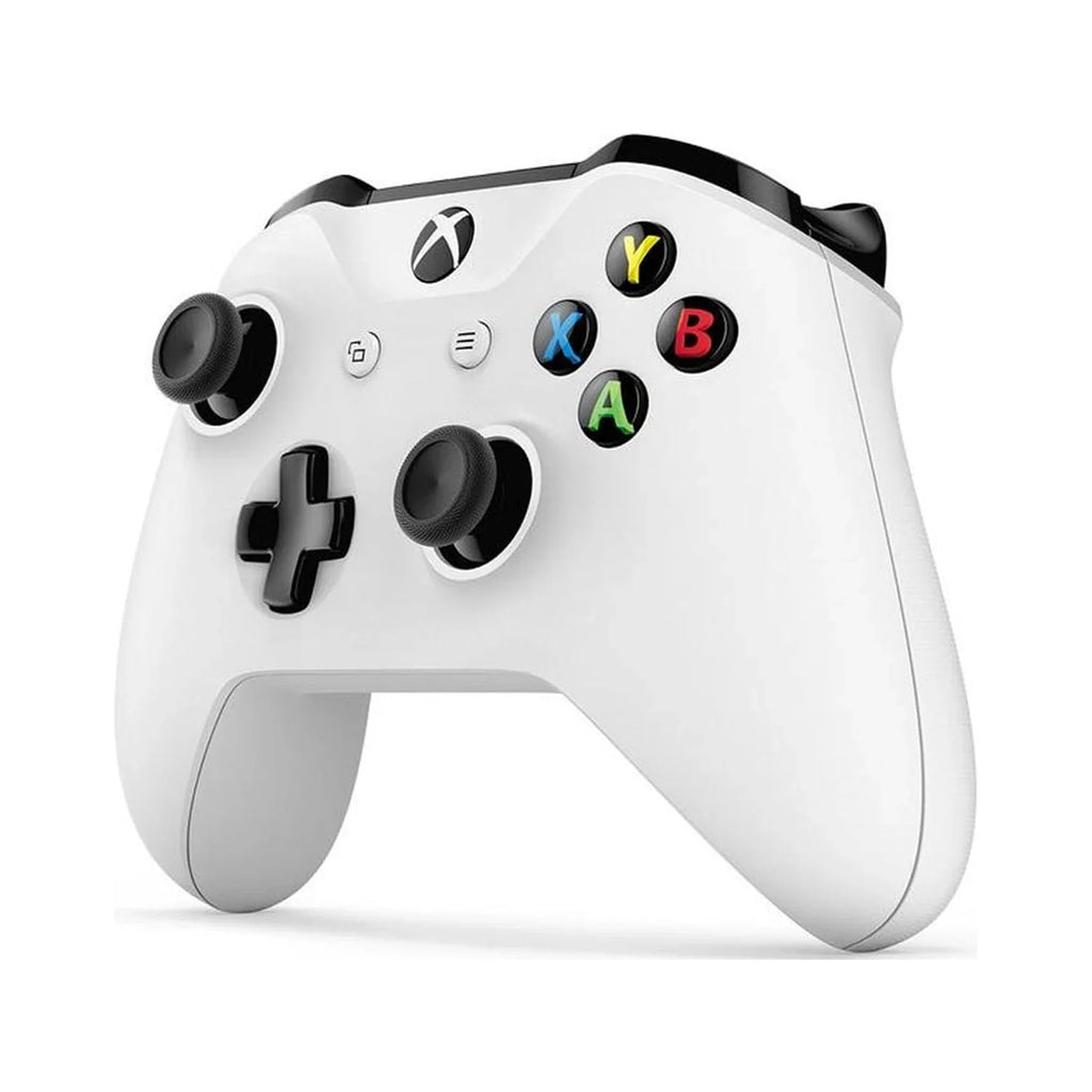 Microsoft Xbox One S 500GB with 2 Controller; 4K Ultra HD White with BOLT AXTION Cleaning Kit Headset Bundle Like New