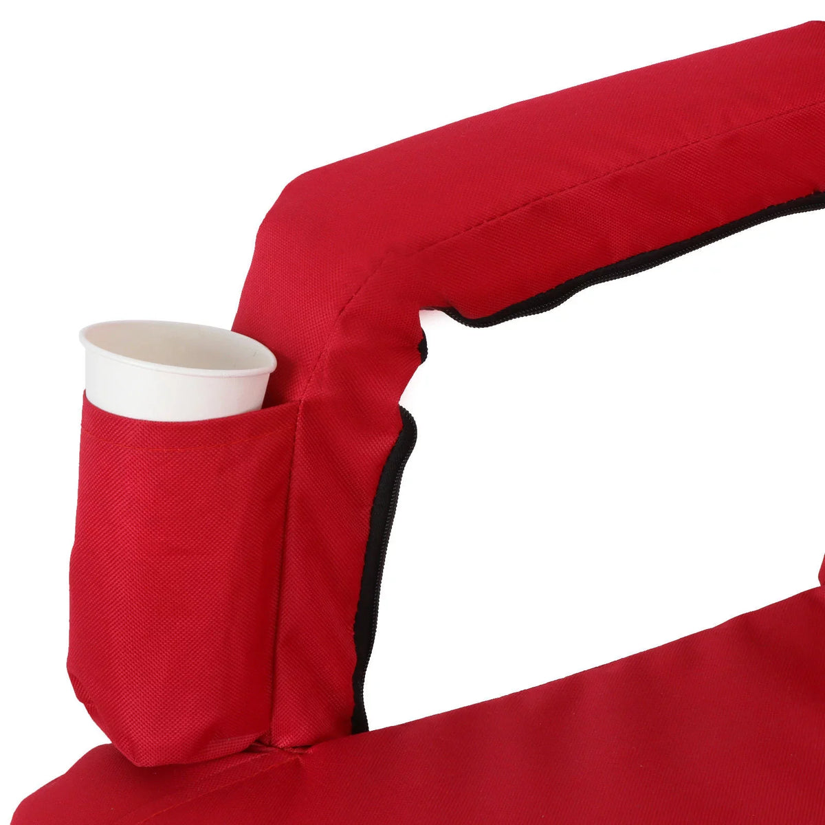 ZENSTYLE -resistant Stadium Seat with Cup Holder 7 Tiltable Positions - Red