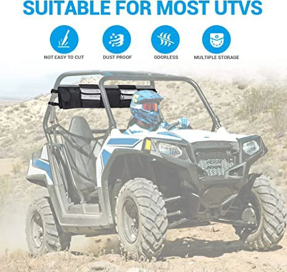 MICTUNING UTV Roll Cage Organizer; Cargo Rear Storage Bag Gear Bags; Tools Storage Solution for Most Full Size UTVs; Polaris; Yamaha and Kawasaki UTVs Black
