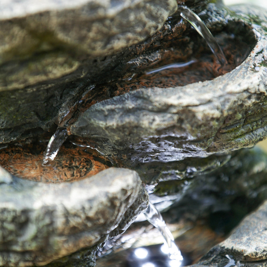 Cascading Rock Fountain - Soothing Sounds & LED Lighting