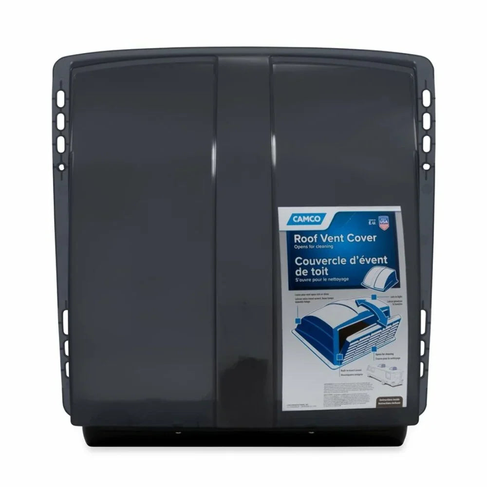 Camco Camper/RV Roof Vent Cover | Features High Flow Ventilation with an Aerodynamic Design; Heavy-Duty UV Stabilized Resin Construction; and Easy Installation | Smoke Grey (40453)