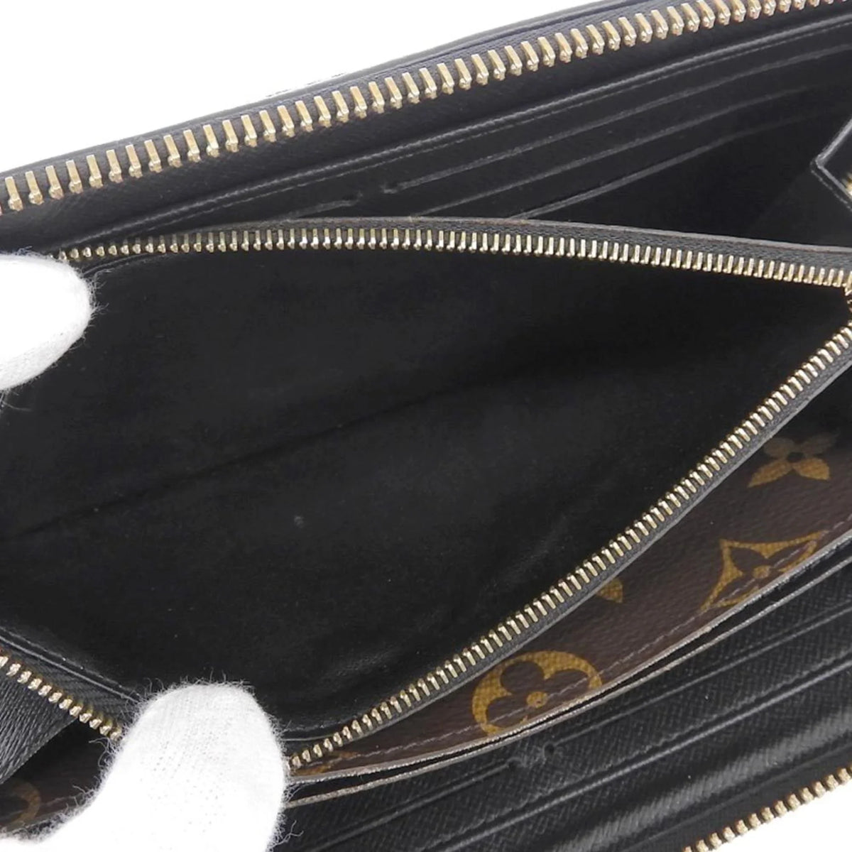 Louis Vuitton LOUIS VUITTON Monogram Zippy Retiro Round Long Wallet Noir M61855 (Good)