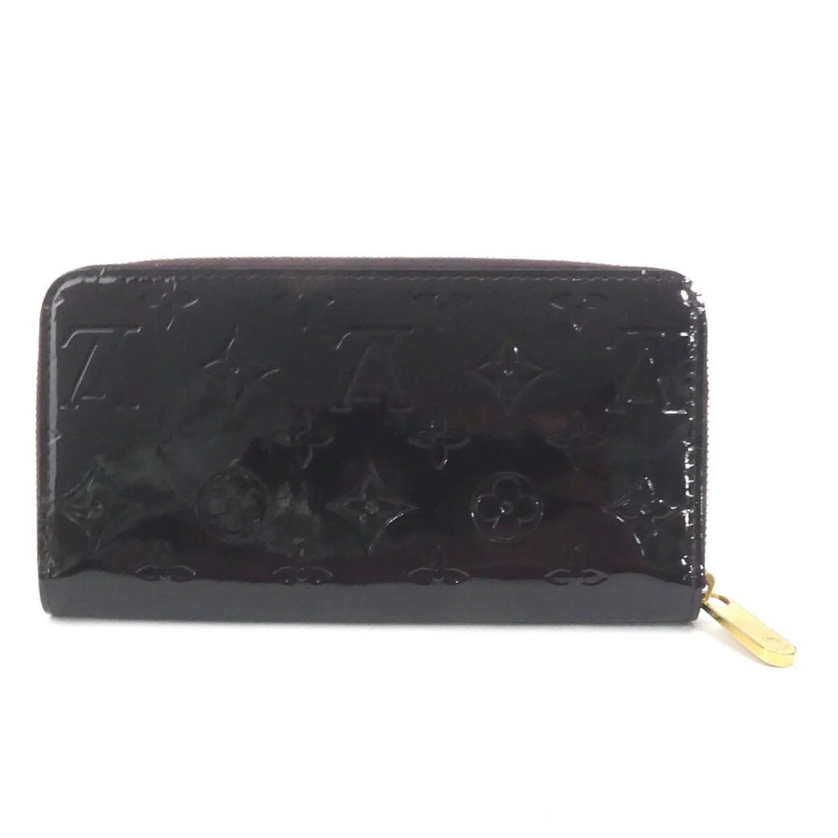 Louis Vuitton LOUIS VUITTON Round Zipper Long Wallet Monogram Verni Zippy Amaranto Unisex M93522 (Good)