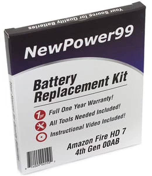 Amazon Fire HD 7" 4th Generation 00AB Battery Replacement Kit with Tools; Video Instructions; Extended Life Battery and Full One Year Warranty