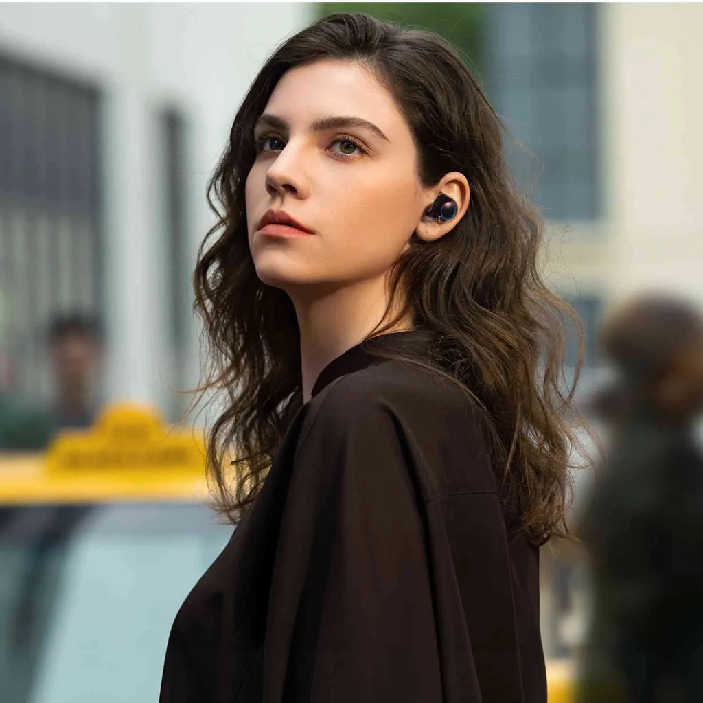 UrbanX True Wireless Bluetooth Earbuds + Charging Case; Black; Dual Connect; IPX5 Resistance; Bluetooth 5.2 Connection; Balanced; Bass Boost Compatible with Lenovo K10 Note
