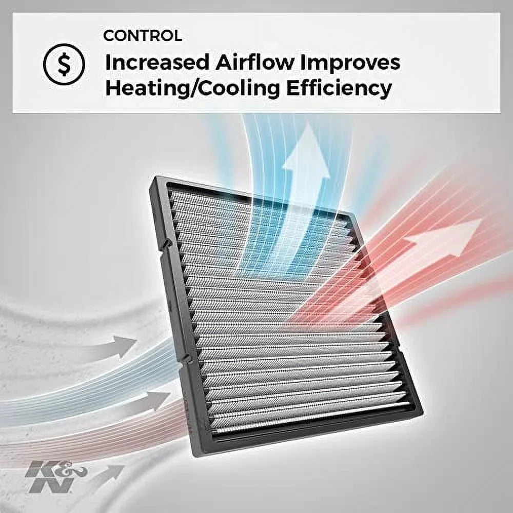 K&N Cabin Air Filter: Washable and Reusable: Designed For Select 2007-2019 Dodge/Jeep/Chrysler Vehicle Models; VF2013