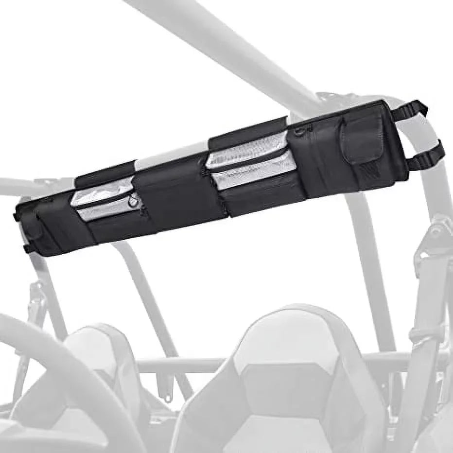 MICTUNING UTV Roll Cage Organizer; Cargo Rear Storage Bag Gear Bags; Tools Storage Solution for Most Full Size UTVs; Polaris; Yamaha and Kawasaki UTVs Black