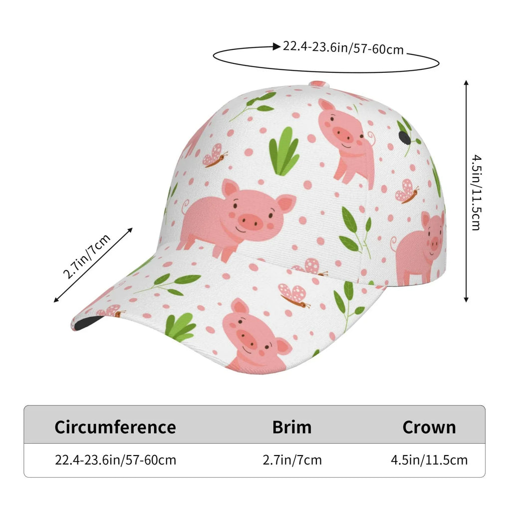 Lukts Funny Little Pigs Cap Hat For Men/Women;Unstructured/Cotton