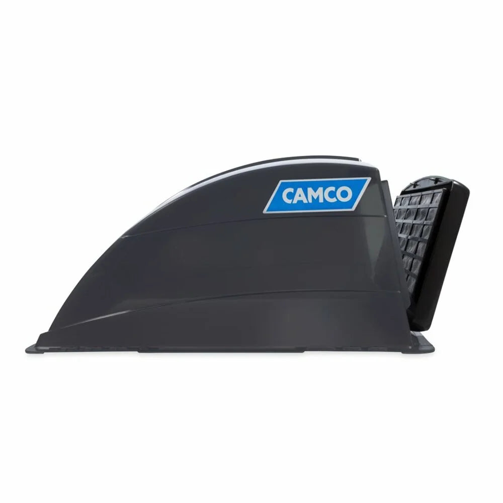 Camco Camper/RV Roof Vent Cover | Features High Flow Ventilation with an Aerodynamic Design; Heavy-Duty UV Stabilized Resin Construction; and Easy Installation | Smoke Grey (40453)