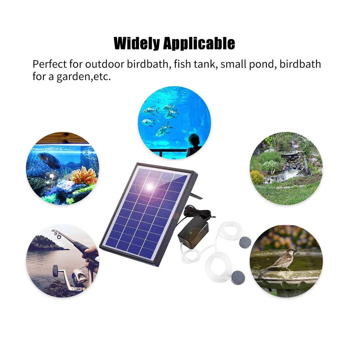 GoolRC Oxygenation pump; Pool Pond Aerator Air Pump Bubble Stones Fish Air Bubble Stones Solar Pump Fish Air Pump Aerator Fish6w 2 Air BubbleAerator Air Pump Aerator With Yaliya