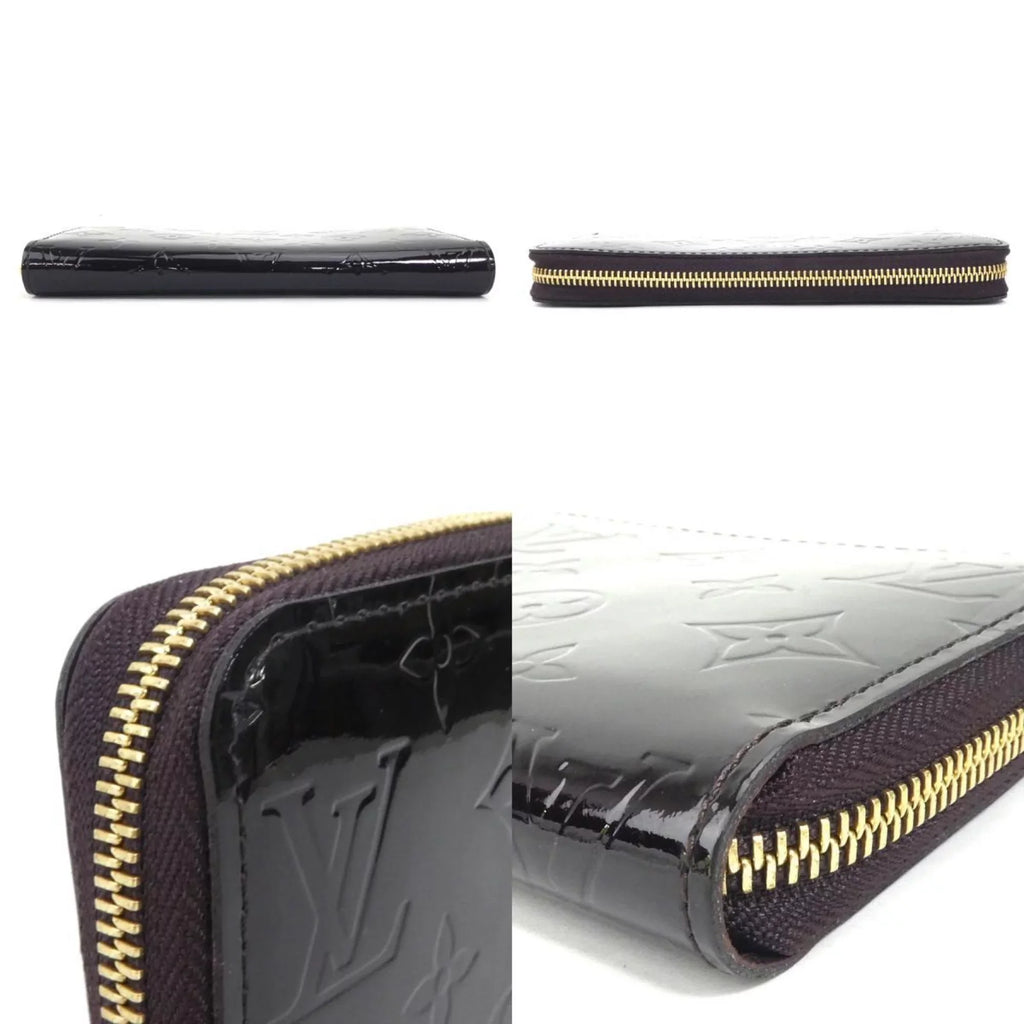 Louis Vuitton LOUIS VUITTON Round Zipper Long Wallet Monogram Verni Zippy Amaranto Unisex M93522 (Good)