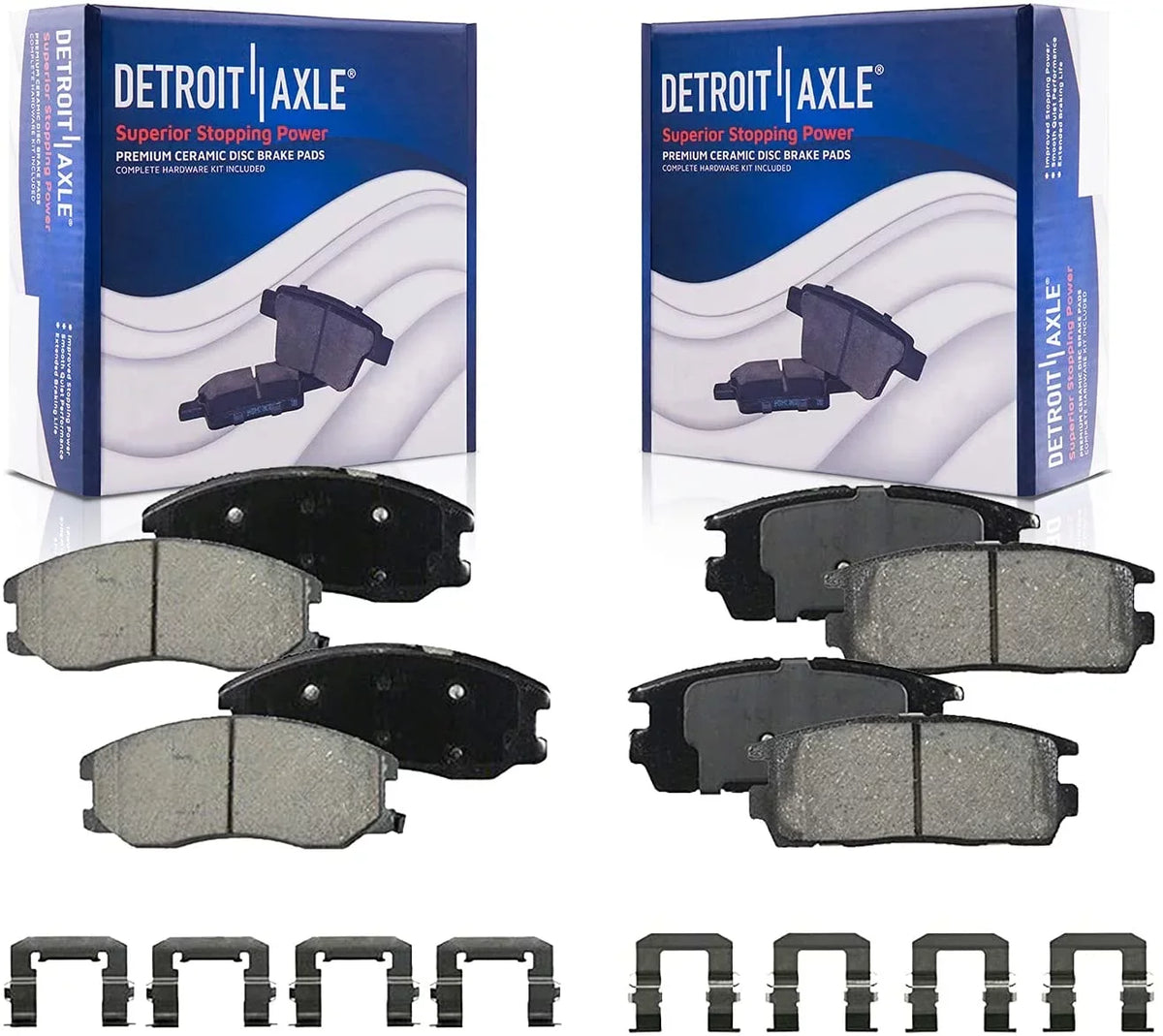 Detroit Axle - Brake Pads for Chevrolet Captiva Sport Equinox Pontiac Torrent Saturn Vue Suzuki XL-7; 4 Front and Rear Ceramic Brake Pads Replacement Fits select: 2008-2009 SATURN VUE XE