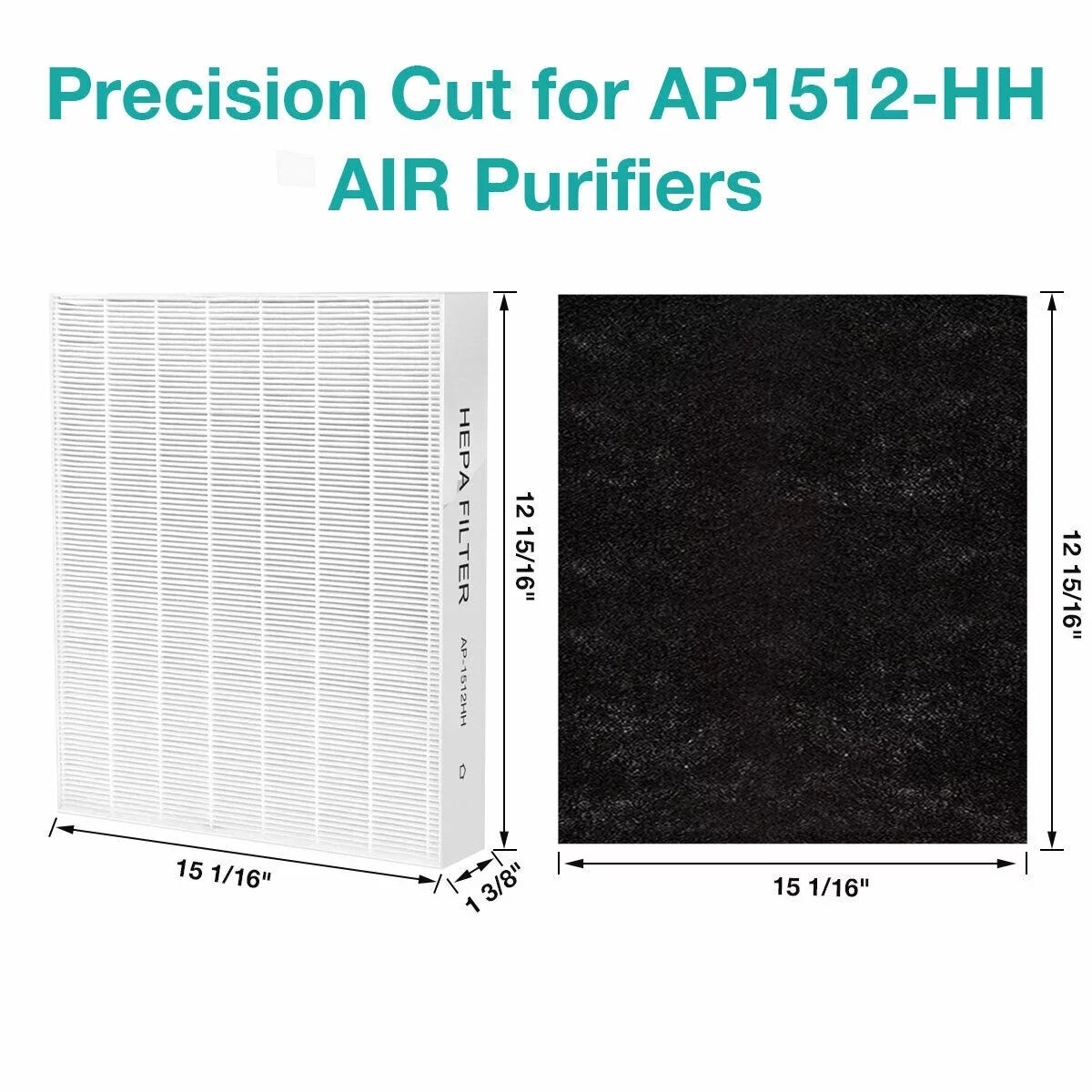 Membrane Solutions AP-1512HH Filter; Part# 3304899; Compatible with Coway Air Purifiers with Carbon Pre Filters; 2 Pack
