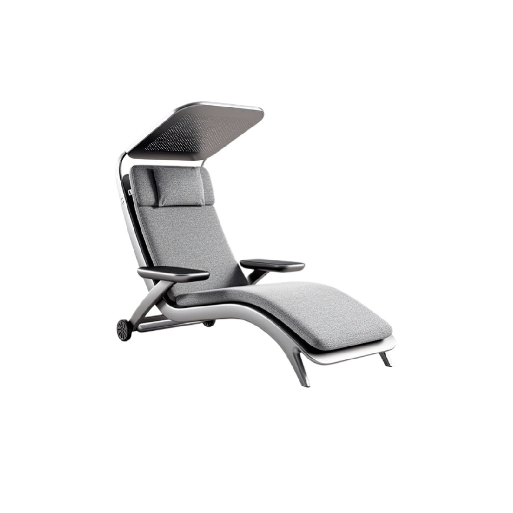"Moderne Ligstoel met Verstelbare Kap en Ergonomisch Ontwerp"