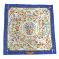 Hermes Carre 90 PIERRES D’ ORIENT ET OCCIDENT Oriental stone and Western stonework Women’s Scarf Muffler 100% Silk White/Blue (Like New)