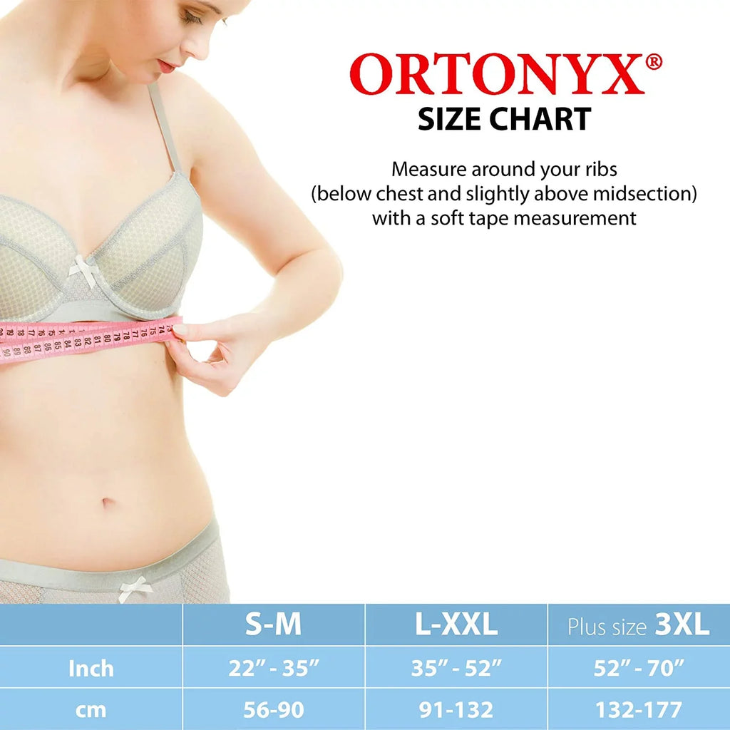 ORTONYX 6.25" Broken Rib Brace Unisex - Elastic Chest Wrap Comppression Support Belt - Rehabilitation of Cracked; Fractured; Dislocated Ribs Post-Surgery Aid Plus Size 3XL Black / ACOX5226-BK-3XL