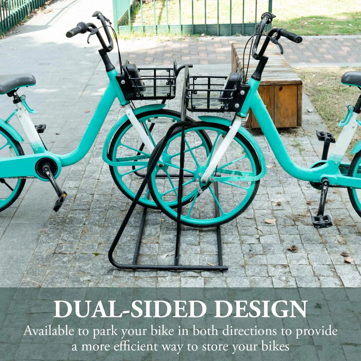 YGDU 6-Bicylce Capacity Steel Double-Sided Bike Rack Stand/Grid Bicycle Parking Storage Holder; Black