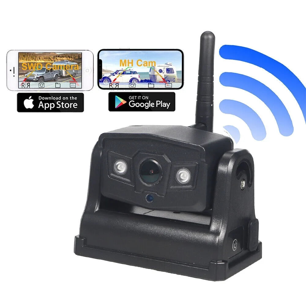 JahyShow High-Capacity 9600mAh Battery Backup Camera; Magnetic WiFi Wireless; Front/Rear View