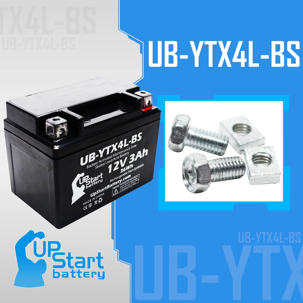 3-Pack UpStart Battery Replacement for 2002 Bombardier (Can-Am) DS90; DS90F; Quest 90CC Factory Activated; Maintenance Free; ATV Battery - 12V; 3Ah; UB-YTX4L-BS