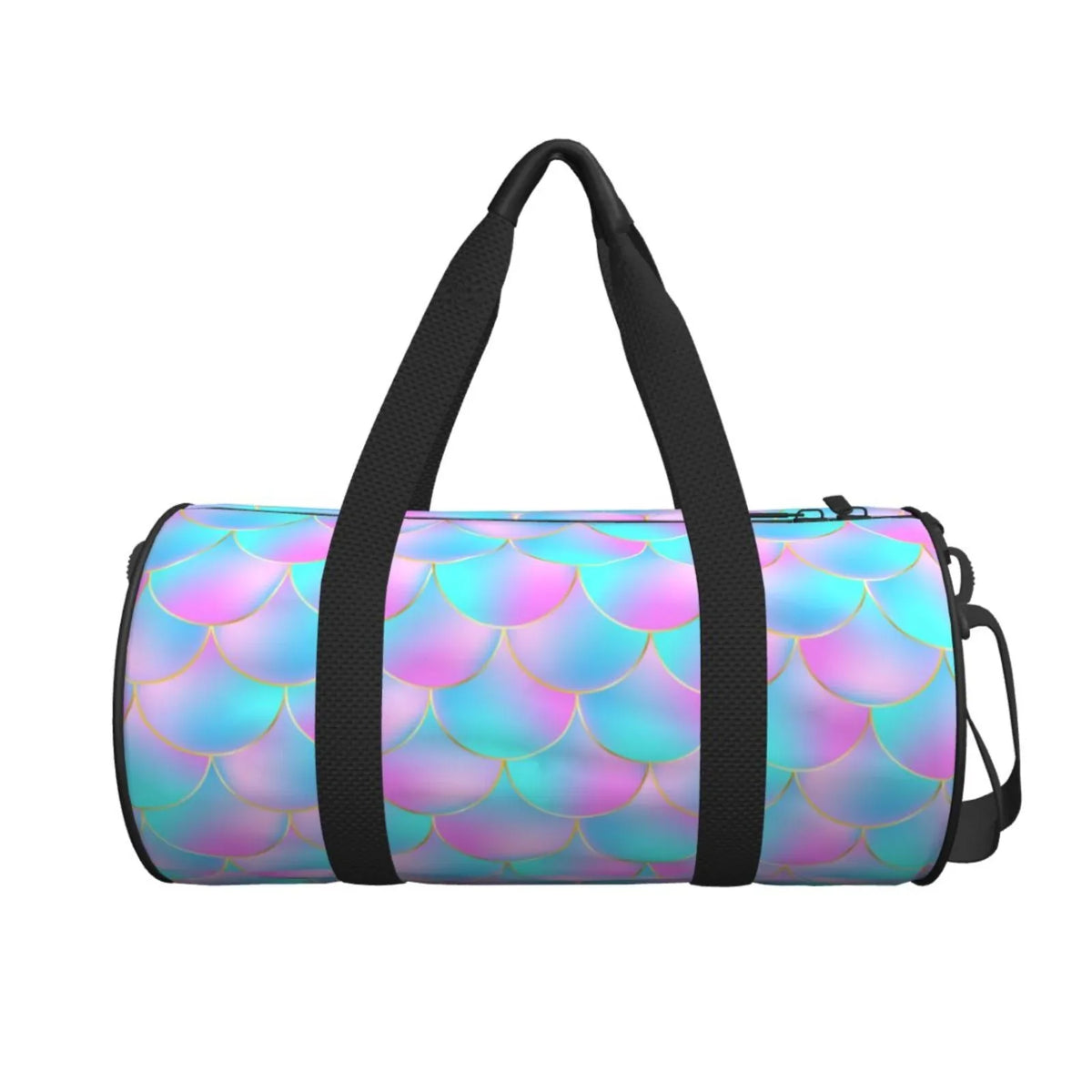 Coaee Purple Dragon Scales Large Capacity Travel Luggage Bag Cylinder Gym Bag Fluidproof Sports Bag with Pocket and Compartment
