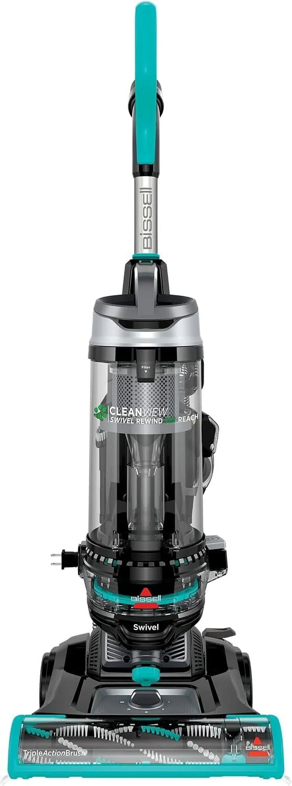 Bissell CleanView Swivel Rewind Pet Reach Vacuum Cleaner; with Quick Release Wand; Swivel Steering and Automatic Cord Rewind; 3197A (Color may vary);Black