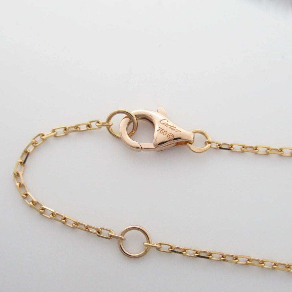 CARTIER Logo double diamond Necklace Necklace Clear K18PG(Rose Gold) Clear (Good)