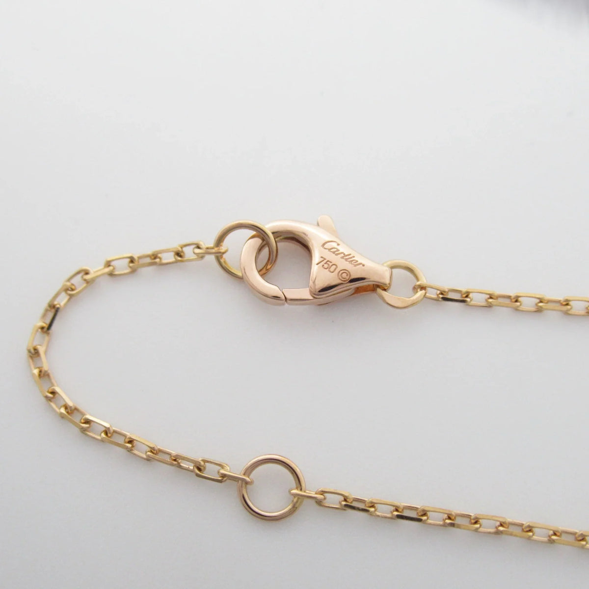 CARTIER Logo double diamond Necklace Necklace Clear K18PG(Rose Gold) Clear (Good)