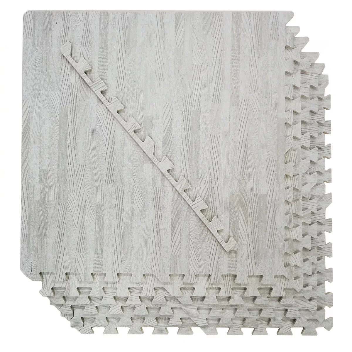 Home Aesthetics 100 Sq. Ft 3/8 cm Thick Interlocking Foam Mats Flooring; White