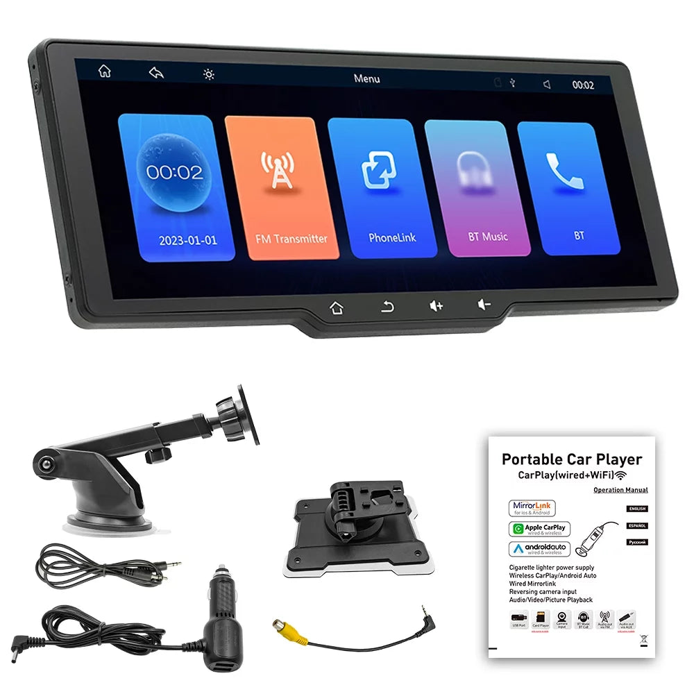 Andoer Portable Wireless CarPlay Car Video Recorder; Car Camera Auto Camcorder; Car Player with Multilanguage Support