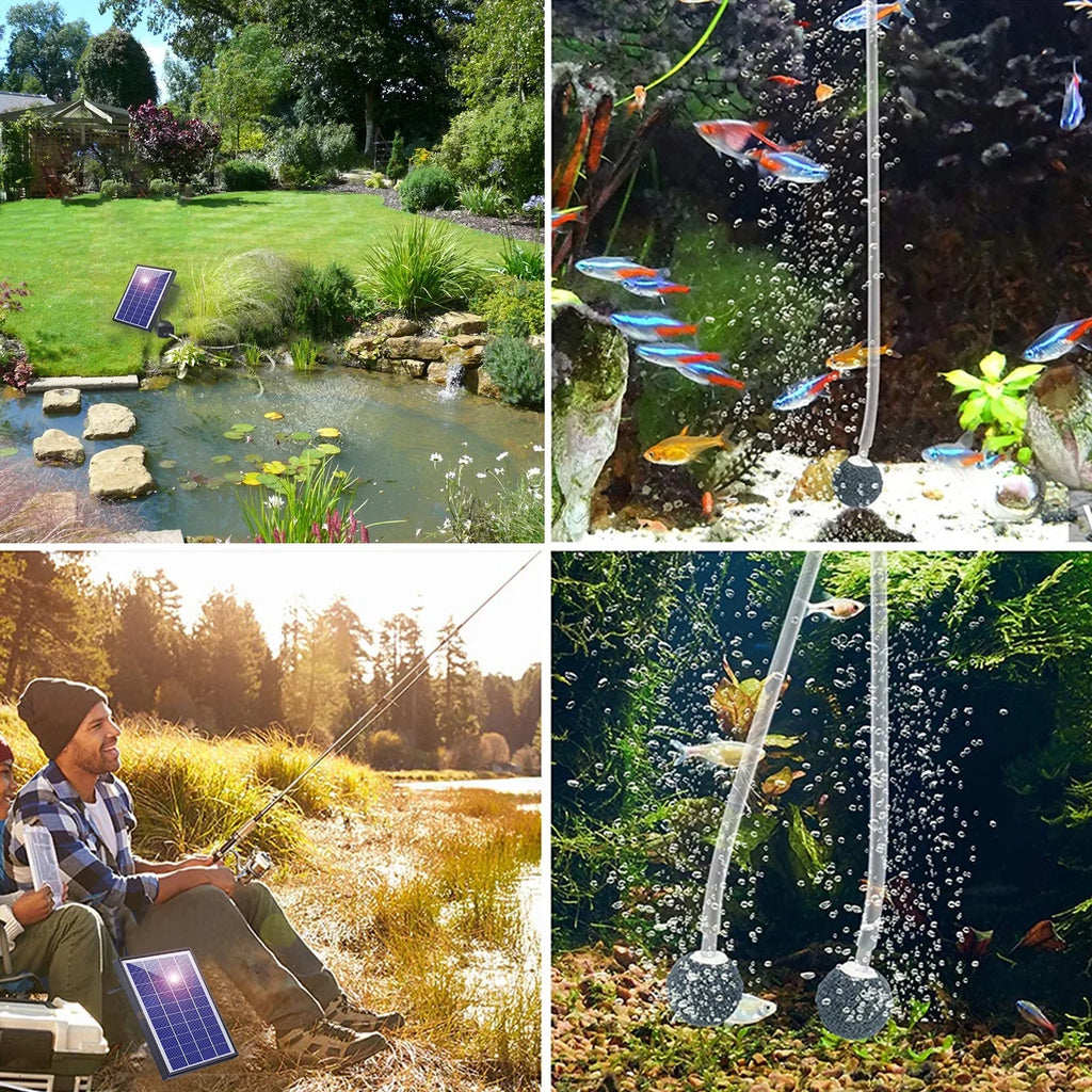 GoolRC Oxygenation pump; Pool Pond Aerator Air Pump Bubble Stones Fish Air Bubble Stones Solar Pump Fish Air Pump Aerator Fish6w 2 Air BubbleAerator Air Pump Aerator With Yaliya