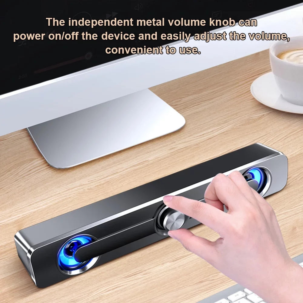 Wired Speaker; V-111 Computer Speaker USB Wired Powerful Bar Stereo Subwoofer Bass Speaker Surround Sound Box for PC Notebook Phone Tablet MP3 MP4