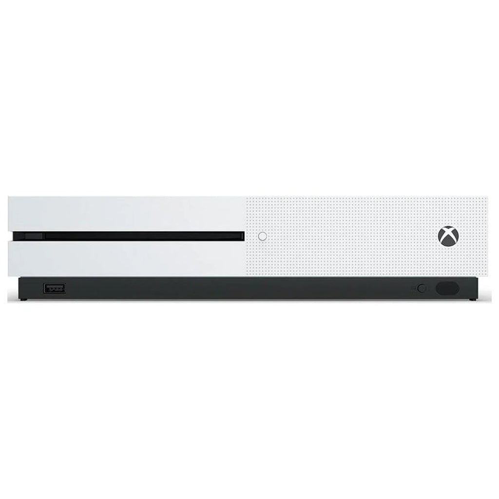 Microsoft Xbox One S 500GB with 2 Controller; 4K Ultra HD White with BOLT AXTION Cleaning Kit Headset Bundle Like New