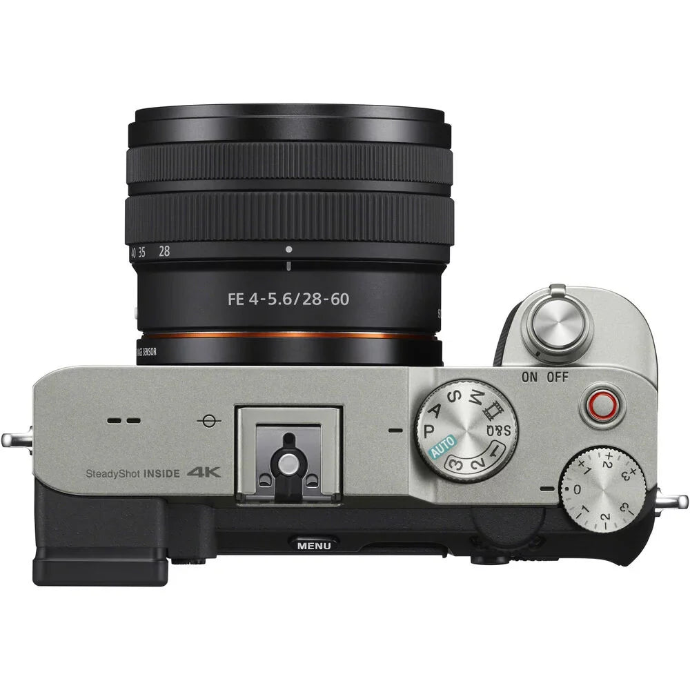 Sony a7C Mirrorless Camera (Silver) with 28-60mm Lens+24mm f/2.8 G Lens +3 PC Filter +64GB