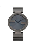 New Gucci Interlocking G PVD Steel Anthracite Dial Grey Quartz Watch YA133210