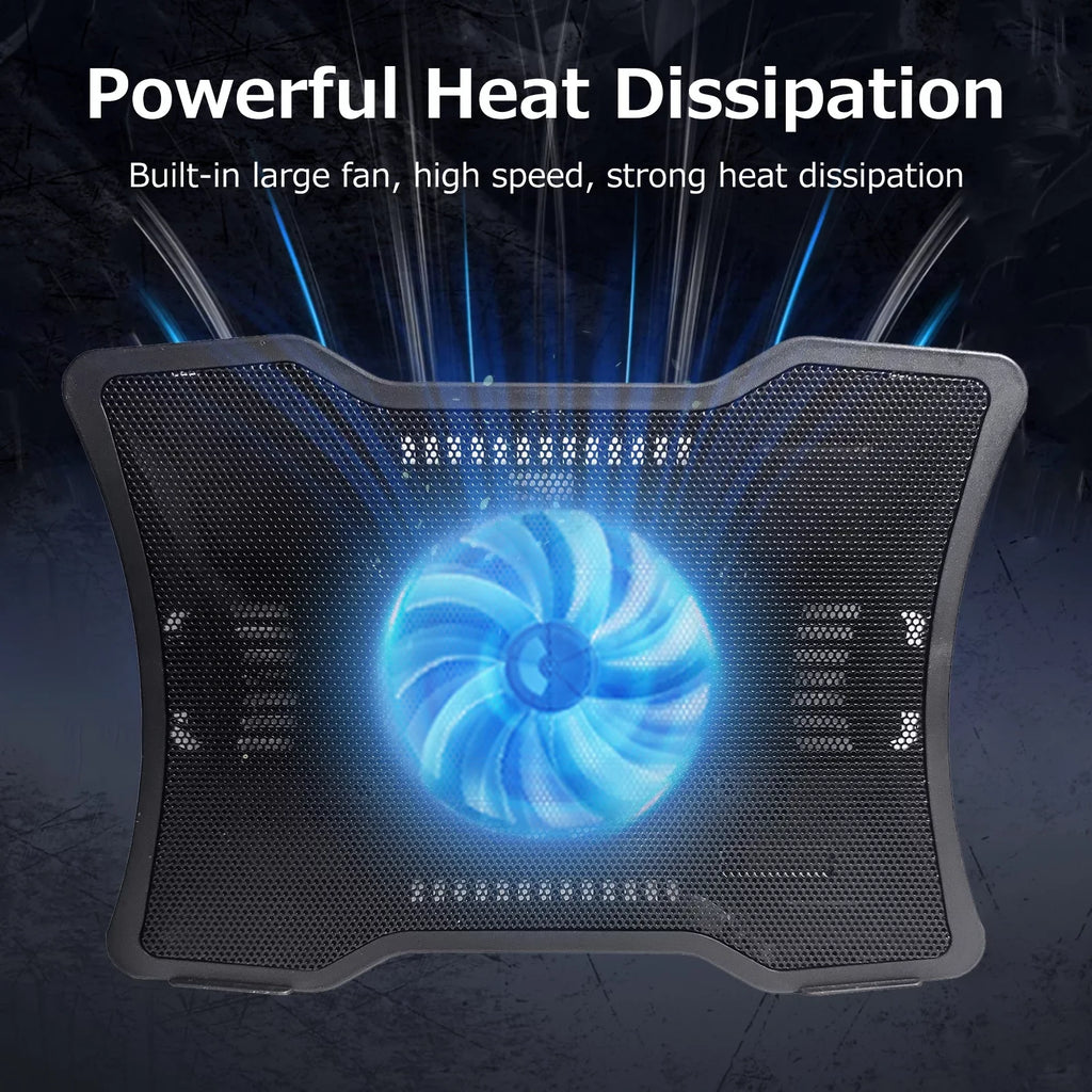 Carevas Portable Computer Cooler Computer Cooling Base Single Fan Design Low Noise Two USB Ports Support Computers Below 14 inch
