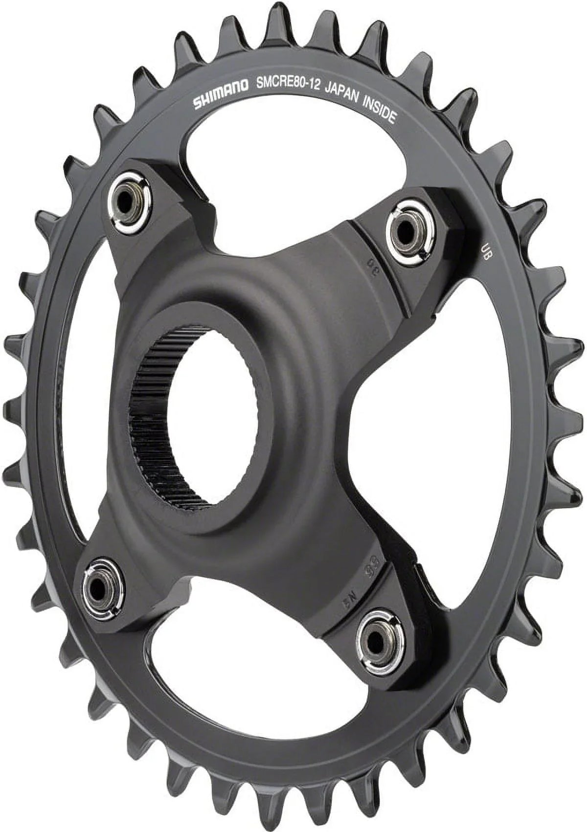 Shimano STEPS SM-CRE80-12-B Chainring - 36T Without Chainguard; 55mm Chainline; Black