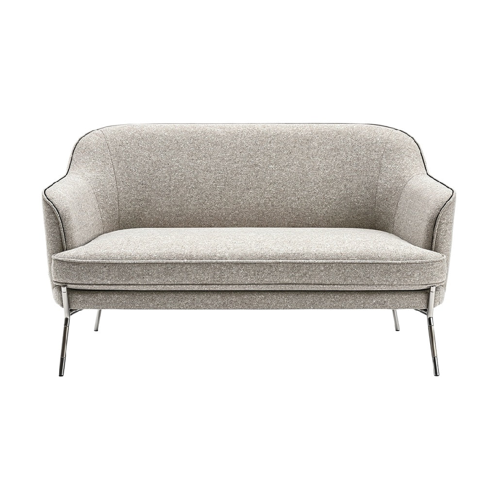 Strak Modern Tweepersoonsbank met Staalpoten en Textielbekleding