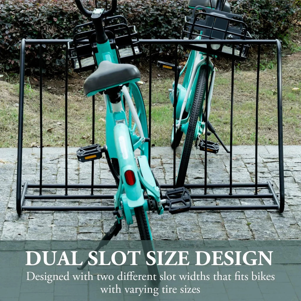 YGDU 6-Bicylce Capacity Steel Double-Sided Bike Rack Stand/Grid Bicycle Parking Storage Holder; Black