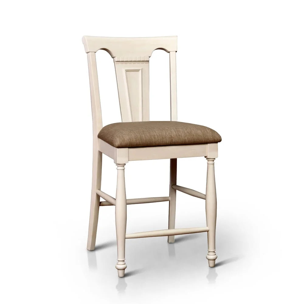 Furniture of America Kis Country Solid Wood Counter Height Chairs (Set of 2) by White/Cherry Cherry Finish; White Finish