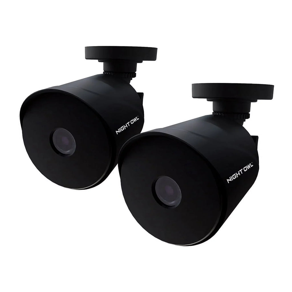 Night Owl Wired 1080p HD Surveillance Bullet Cameras; Indoor Outdoor; Night Vision; Black; 2-Pack; Add to a Compatible Night Owl Recorder