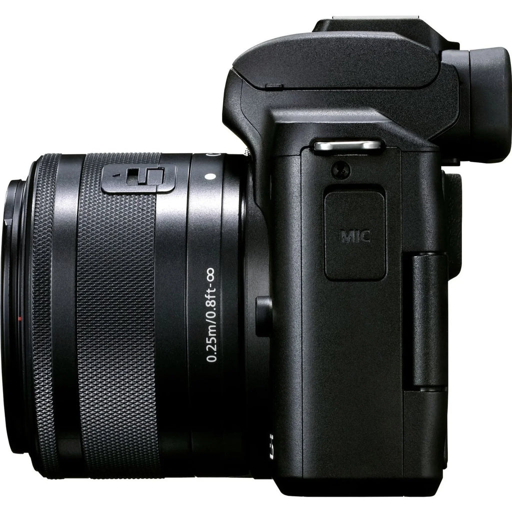 Canon EOS M50 Mark II 24.1 Megapixel Mirrorless Camera with Lens; 0.59"; 1.77"; Black