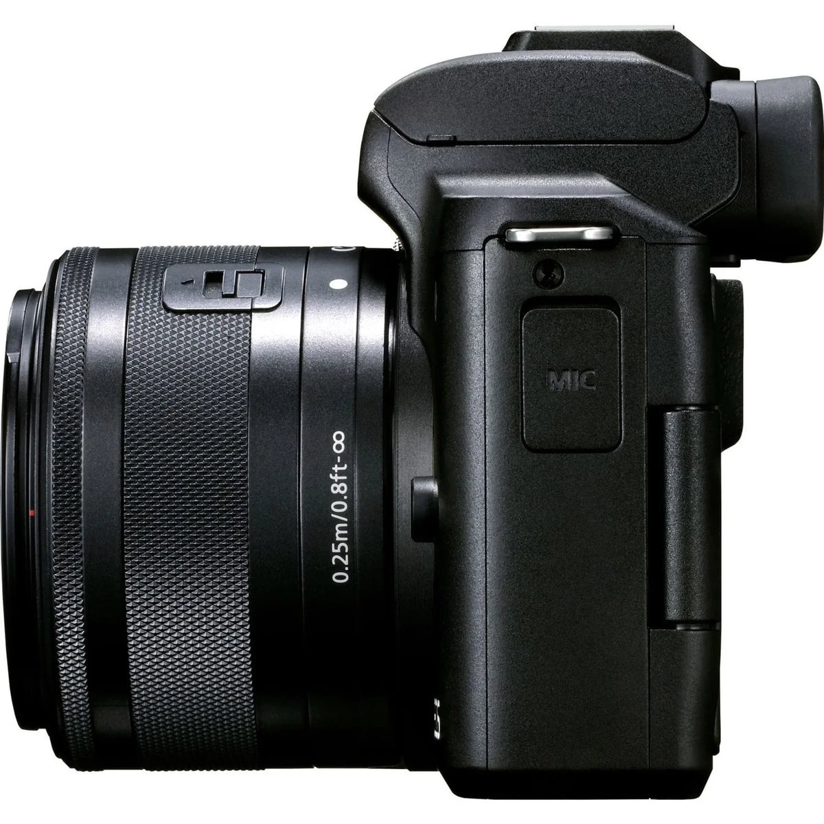 Canon EOS M50 Mark II 24.1 Megapixel Mirrorless Camera with Lens; 0.59"; 1.77"; Black