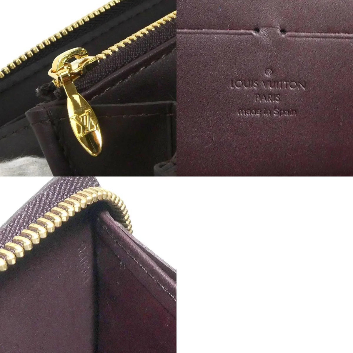 Louis Vuitton LOUIS VUITTON Round Zipper Long Wallet Monogram Verni Zippy Amaranto Unisex M93522 (Good)